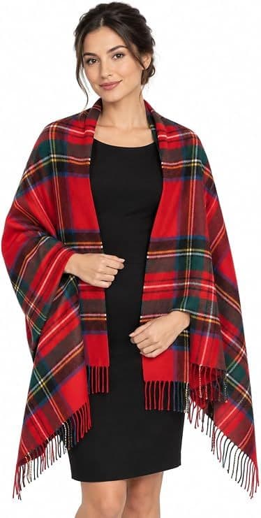 Ladies Royal Stewart Tartan Pure Lambswool Stole - Made in Scotland