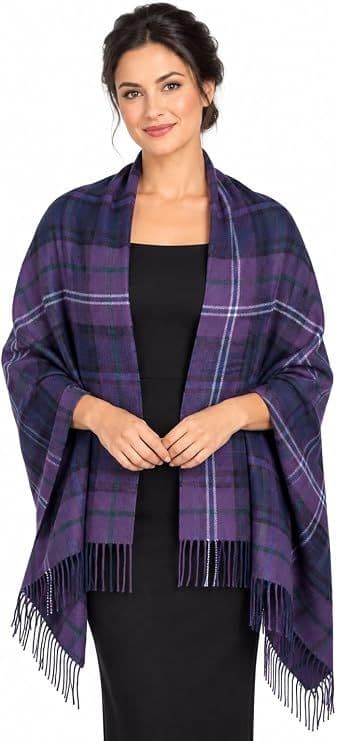 Ladies Scotland Forever Tartan Pure Lambswool Stole - Made in Scotland