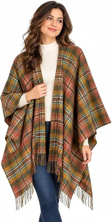 Ladies Scott Green Antique Tartan Cape - Made in Scotland