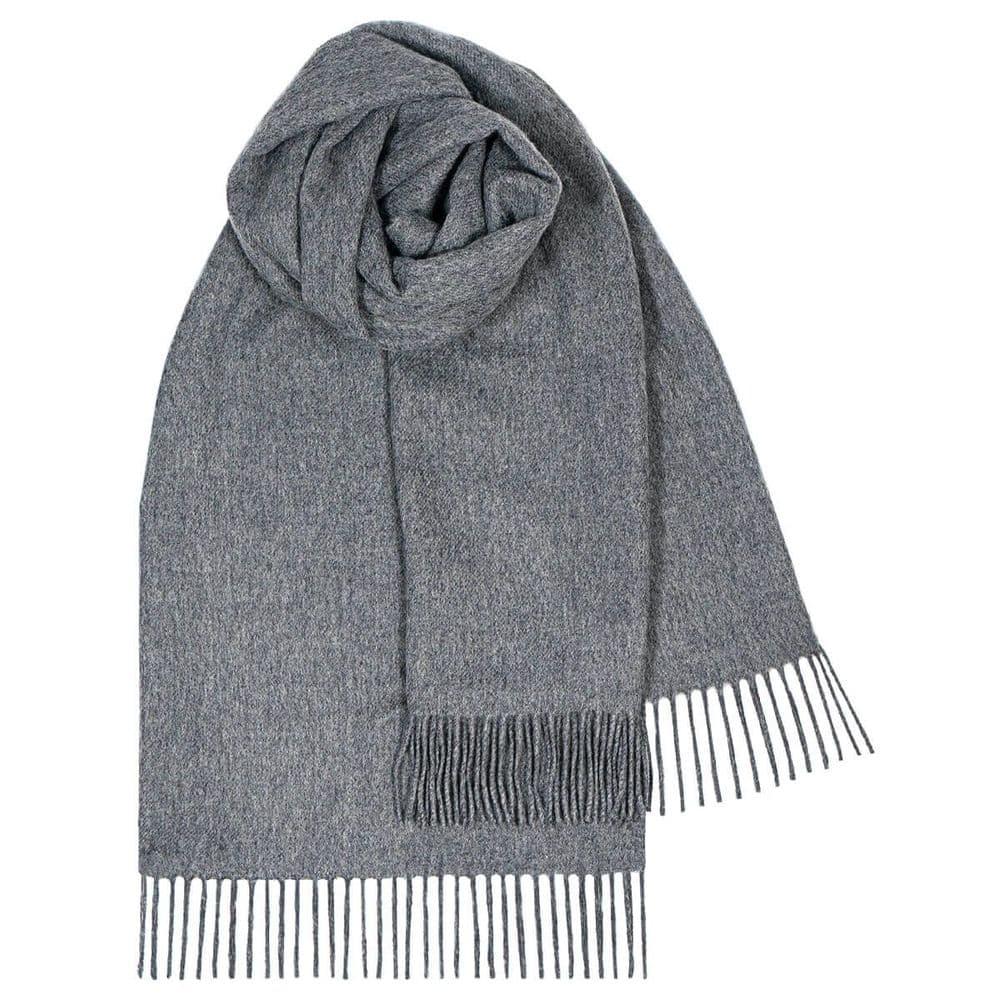 Ladies Steel Grey Colour Lambswool Stole - Made in Scotland