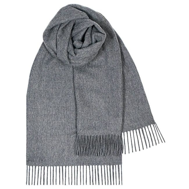 Ladies Steel Grey Colour Lambswool Stole - Made in Scotland