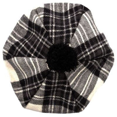 Ladies Stewart Dress Grey Tartan Lambswool Tam - Made in Scotland