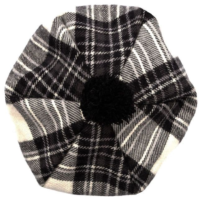 Ladies Stewart Dress Grey Tartan Lambswool Tam - Made in Scotland