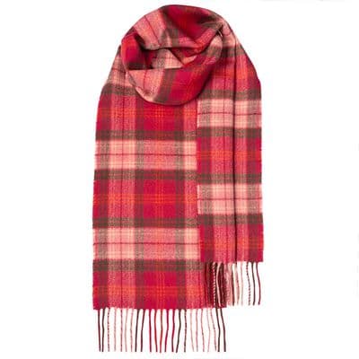 Lochcarron Hunting Rose Tartan Pure Lambswool Unisex Scarf | Made in Scotland