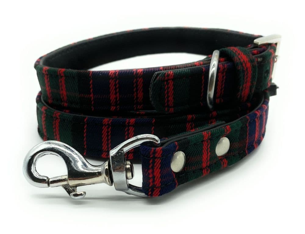 MacDonald Modern Tartan Handmade Dog Collar And Lead Set