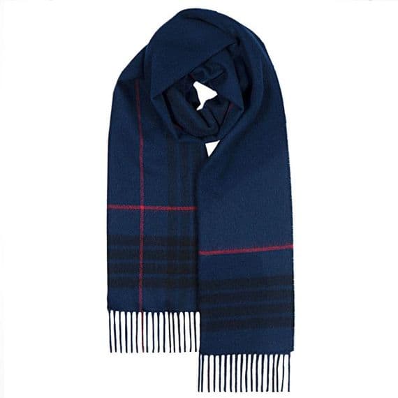 Mackay Blue Tartan Luxury Oversized Pure Lambswool Unisex Scarf - Made in Scotland