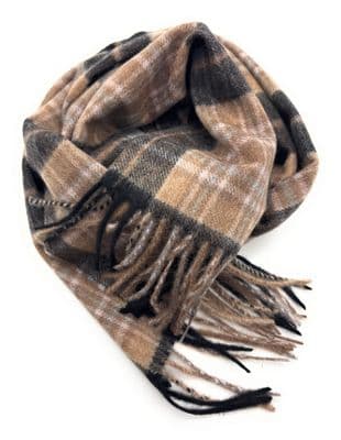 MacKellar Black Tartan Scarf | Pure Cashmere