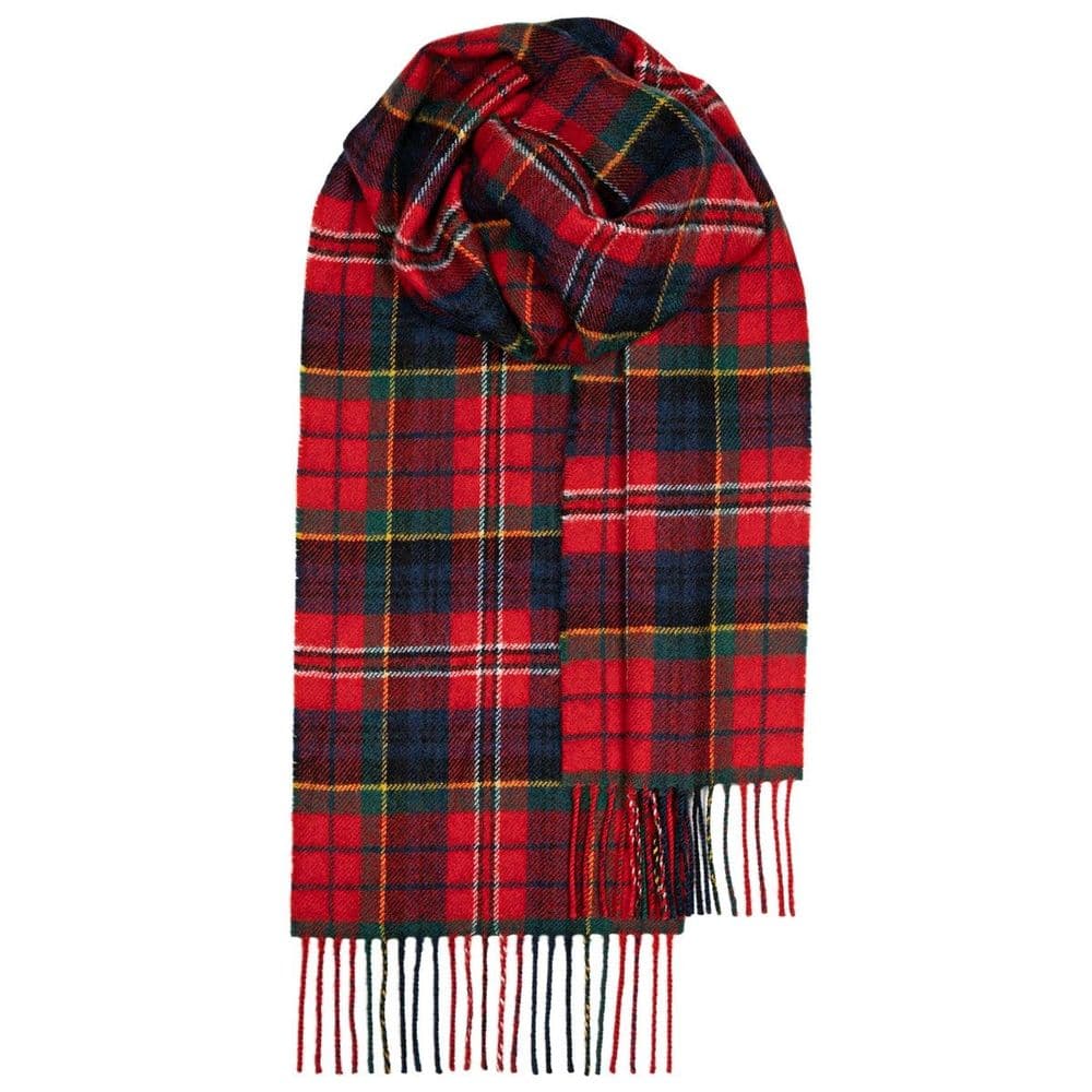 MacPherson Clan Modern Tartan Pure Lambswool Unisex Scarf - Made in Scotland