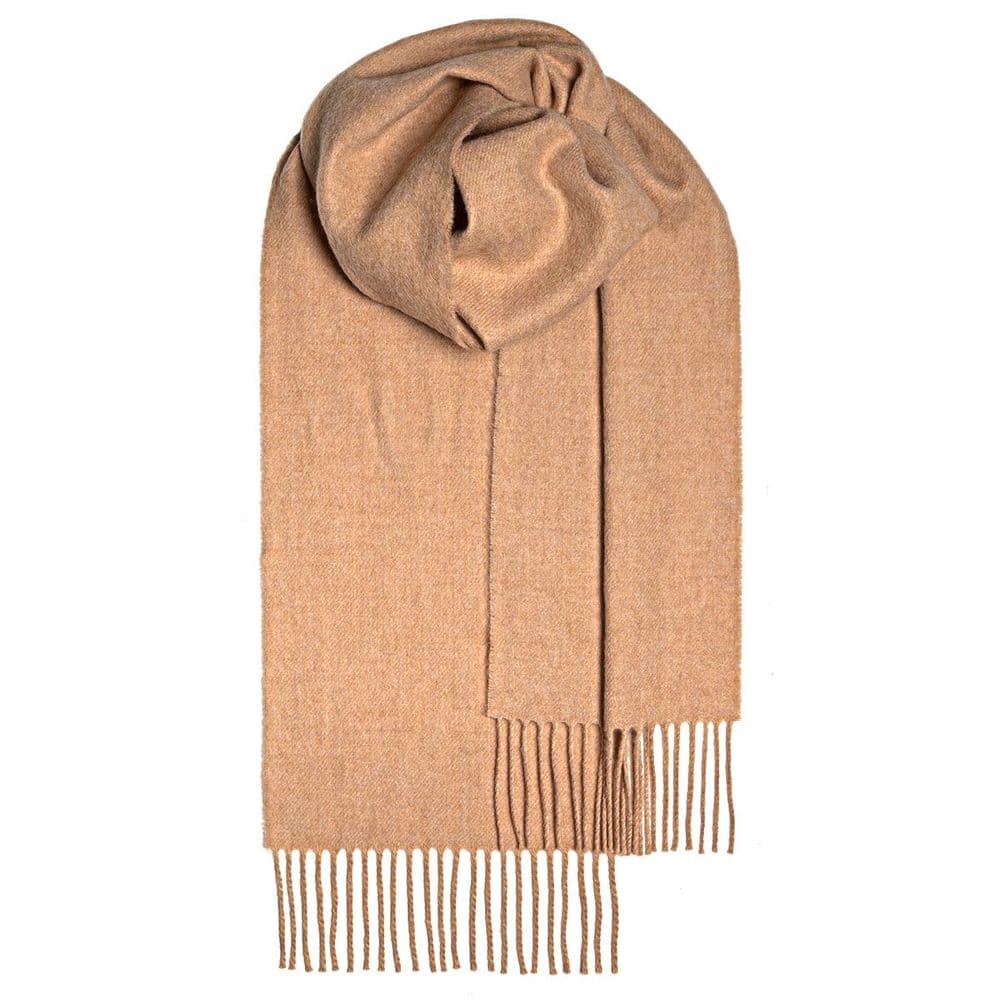 Malt Plain Coloured Pure Lambswool Unisex Scarf - Made in Scotland