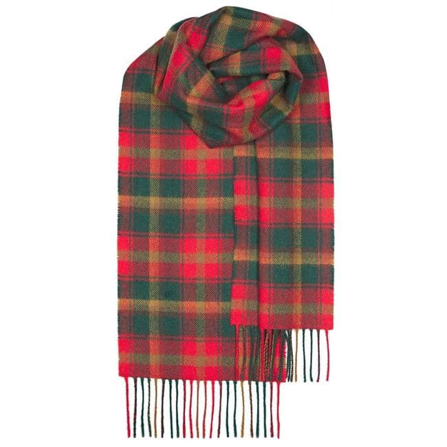Maple Leaf Canadian Tartan Pure Lambswool Unisex Scarf - Made in Scotland
