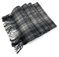 Monochrome Buchanan Tartan Scarf | Highland Tweed