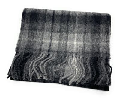 Monochrome Buchanan Tartan Scarf | Edinburgh Lambswool