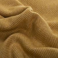 Mustard Herringbone Wool Blend Blanket | Travel Throw
