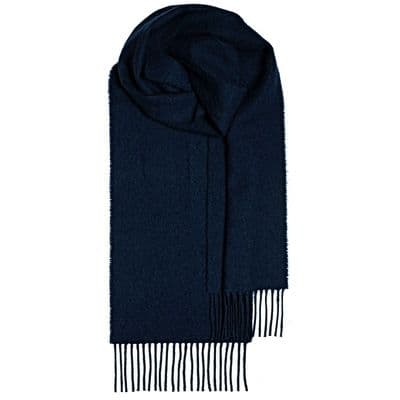 Navy Plain Coloured Pure Lambswool Unisex Scarf