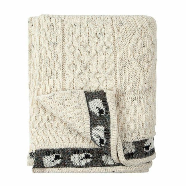 Pure British Aran Wool Nep Sheep Throw/Blanket