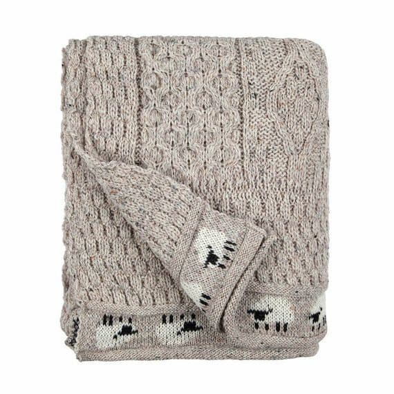 Skiddaw Sheep Aran Wool Throw | Pure British Wool Blanket