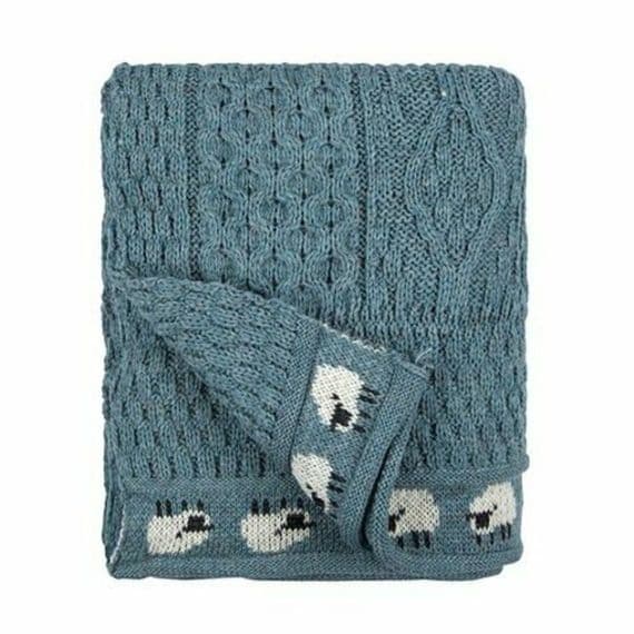 Summer Storm Sheep Aran Wool Throw | British Wool Blanket