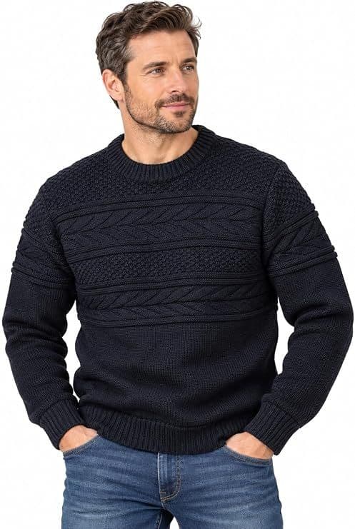 Navy Guernsey Jumper | Pure British Wool
