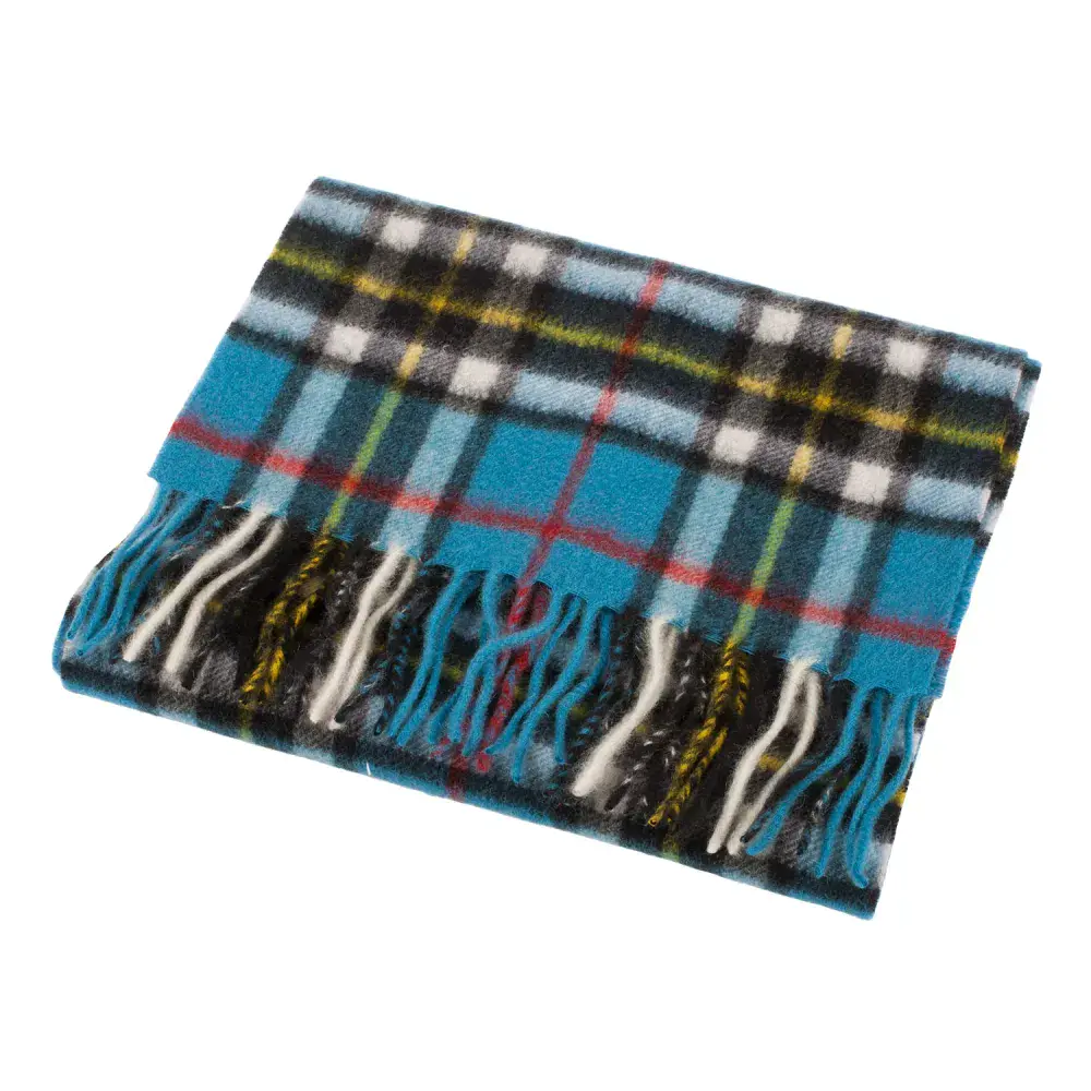 Pure Cashmere Thomson Blue Tartan Scarf
