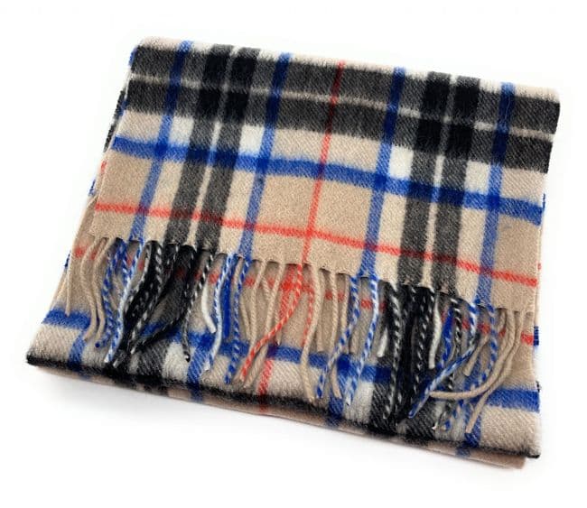Pure Cashmere Thomson Camel Tartan Scarf