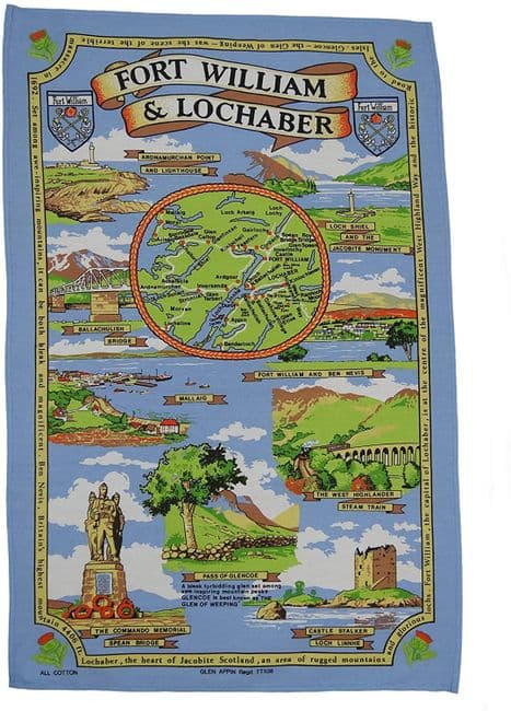 Pure Cotton Fort William and Lochaber Tea Towel