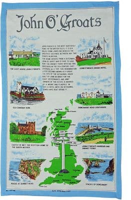 Pure Cotton John O ' Groats Tea Towel