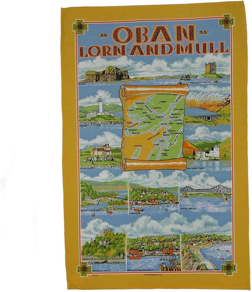 Pure Cotton Oban Lorn and Mull Tea Towel