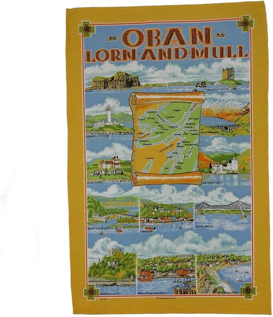 Pure Cotton Oban Lorn and Mull Tea Towel