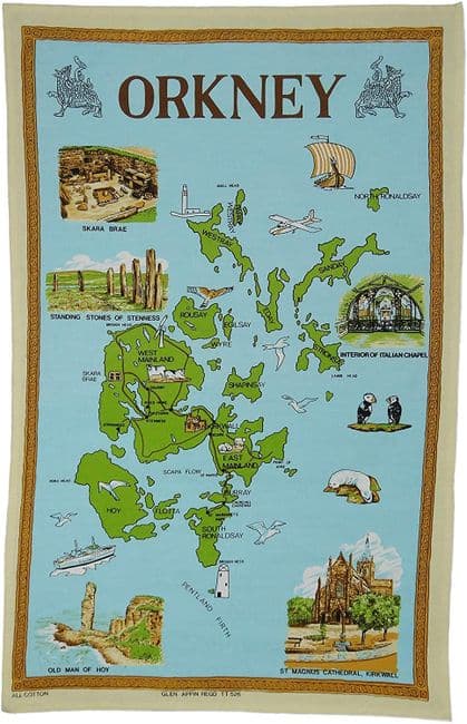 Pure Cotton Orkney Colour Tea Towel