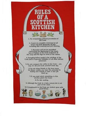 Pure Cotton Rules of A Scottish Kitchen Tea Towel