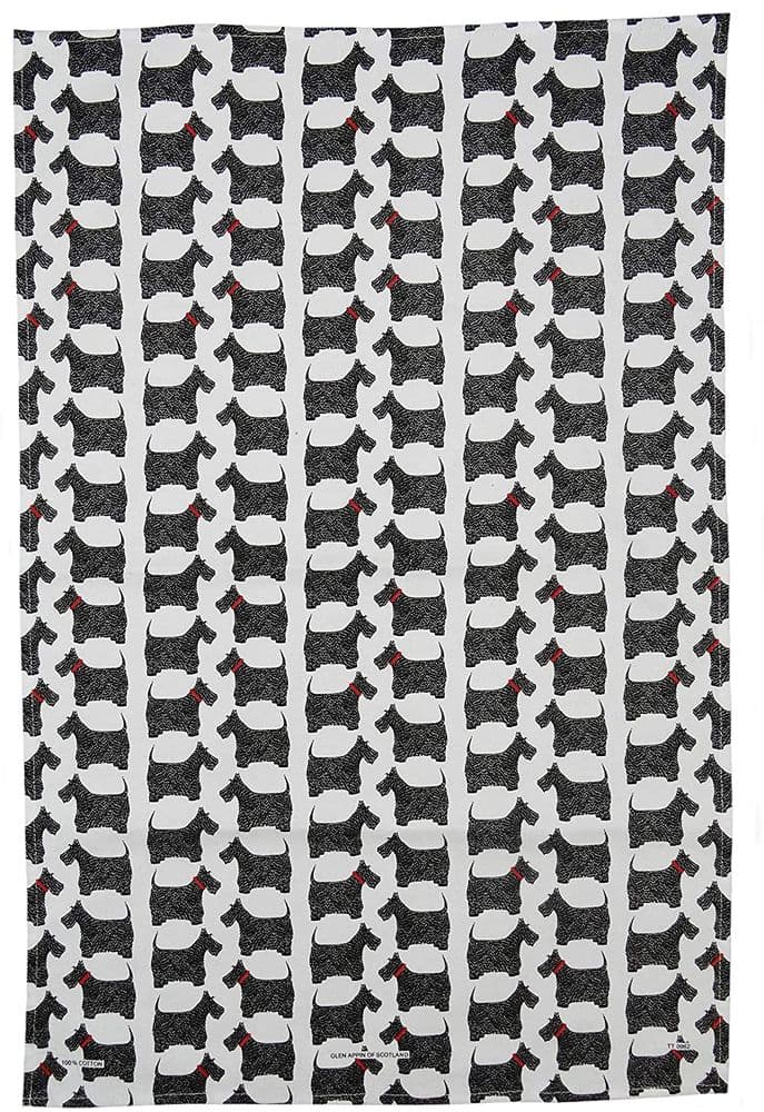 Pure Cotton Scottie Dog Repeat Tea Towel