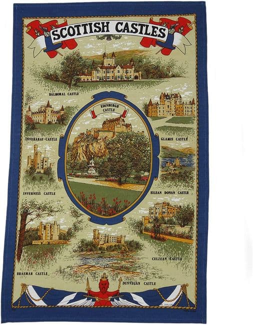 Pure Cotton Scottish Castles Tea Towel