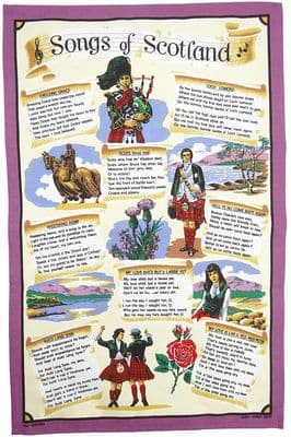 Pure Cotton Songs of Scotland Tea Towel