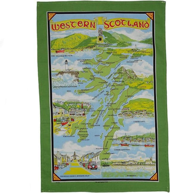 Pure Cotton Western Scotland Tea Towel