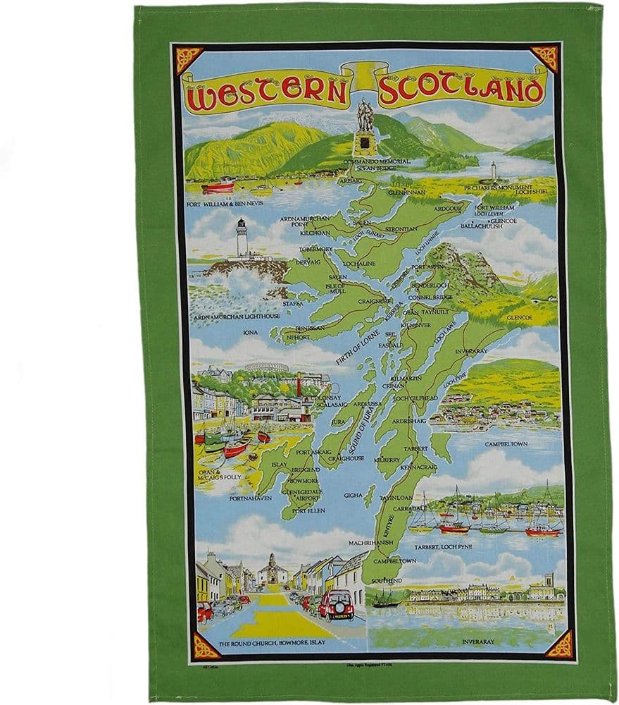 Pure Cotton Western Scotland Tea Towel