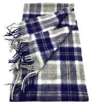 Pure Edinburgh Lambswool Bannockbane Silver Tartan Scarf