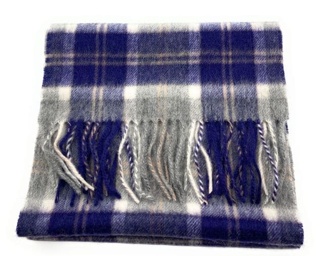 Pure Edinburgh Lambswool Bannockbane Silver Tartan Scarf