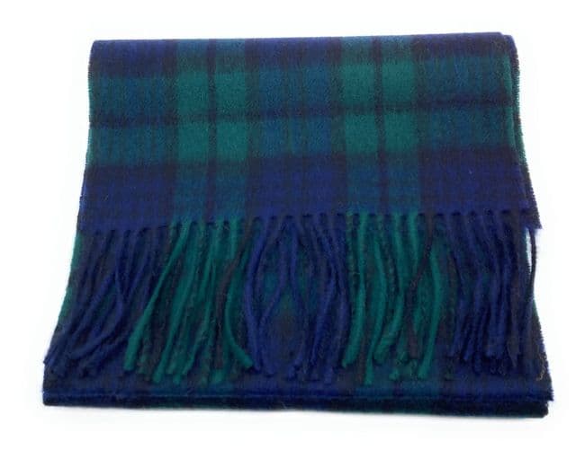 Pure Edinburgh Lambswool Black Watch Tartan Scarf