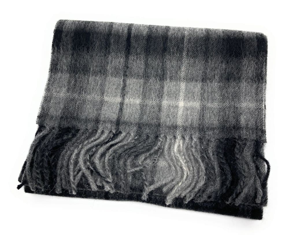 Pure Edinburgh Lambswool Monochrome Buchanan Tartan Scarf