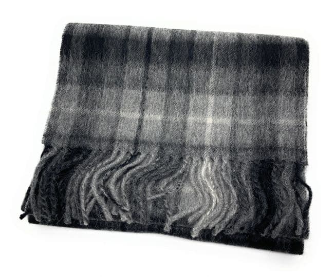 Pure Edinburgh Lambswool Monochrome Buchanan Tartan Scarf