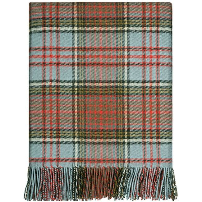 Pure Lambswool Anderson Weathered Tartan Rug/Blanket - Made in Scotland