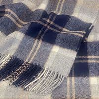 Bannockbane Grey Tartan Lambswool Rug | Scottish Blanket