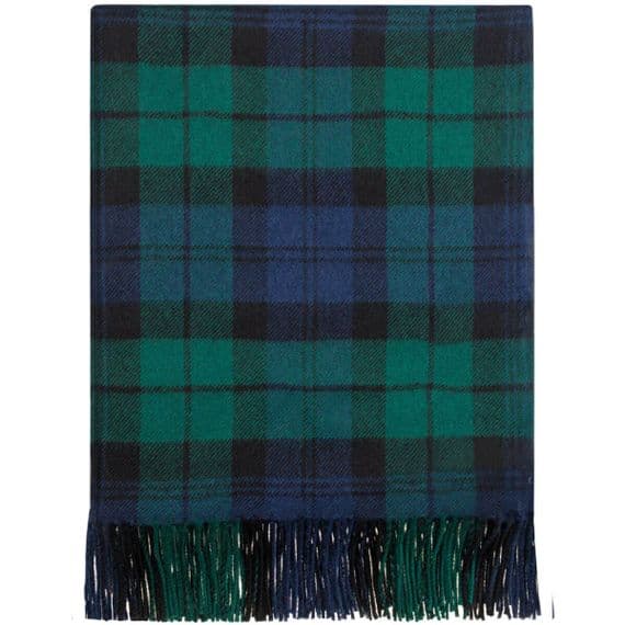 Black Watch Tartan Lambswool Rug | Scottish Blanket