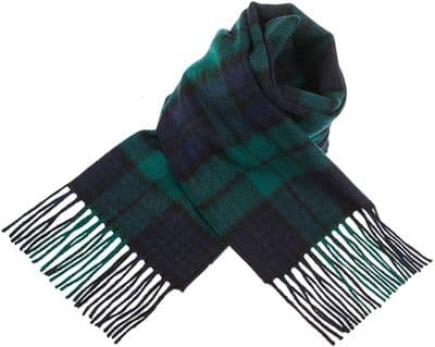 Pure Lambswool Black Watch Tartan Scarf | Made in Scotland