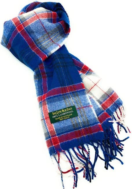 Pure Lambswool Blue And White Scarf By Ingles Buchan of Scotland