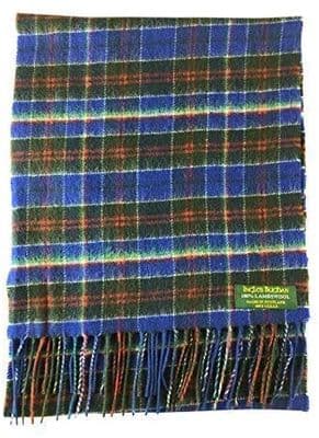 Pure Lambswool Blue Multi Check Scarf by Ingles Buchan of Scotland | Made in Scotland