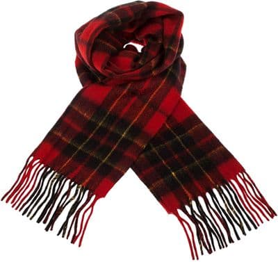 Pure Lambswool Brodie Red Tartan Scarf
