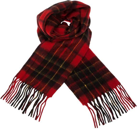 Brodie Red Pure Lambswool Tartan Scarf