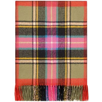 Pure Lambswool Bruce of Kinnaird Ancient Tartan Rug/Blanket - Made in Scotland