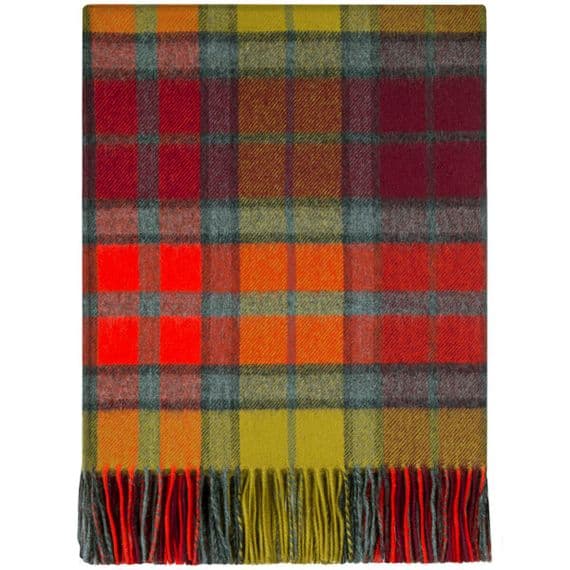 Buchanan Berry Tartan Lambswool Rug | Scottish Blanket
